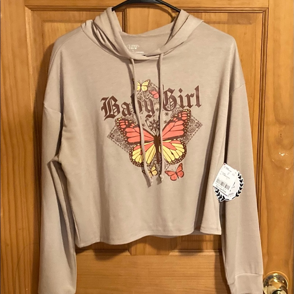 Junior Babygirl tan crop top sweater